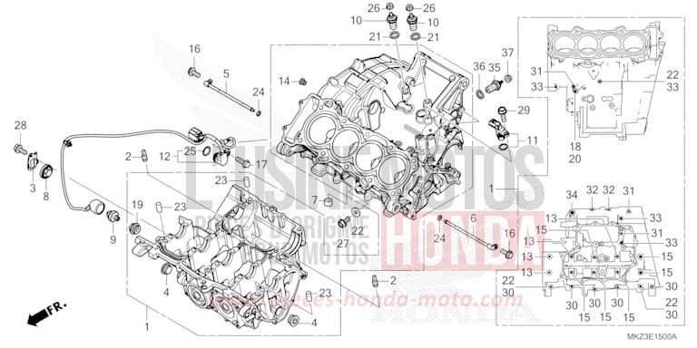 CARTER MOTEUR de CBR600RR MAT BALLISTIC BLACK METALLIC (NHA86) de 2024