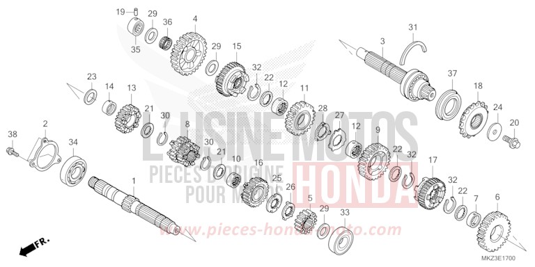 BOITE DE VITESSES de CBR600RR MAT BALLISTIC BLACK METALLIC (NHA86) de 2024