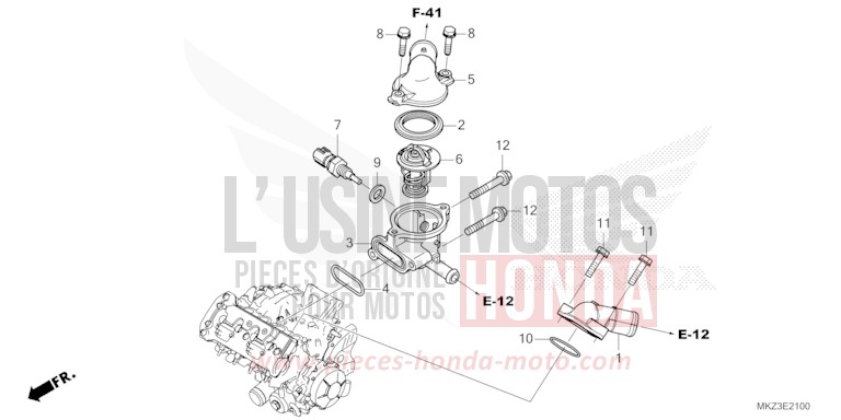 THERMOSTAT de CBR600RR MAT BALLISTIC BLACK METALLIC (NHA86) de 2024
