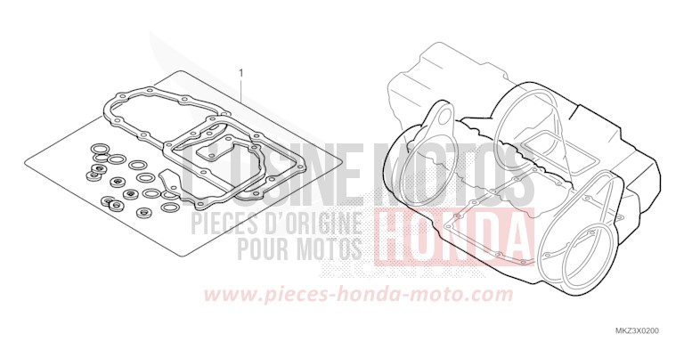 TROUSSE DE JOINT B de CBR600RR MAT BALLISTIC BLACK METALLIC (NHA86) 2024