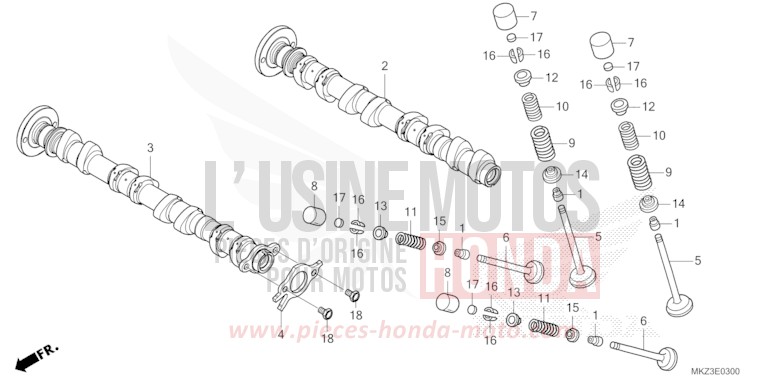 ARBRE A CAMES/SOUPAPE de CBR600RR GRAND PRIX RED (R380) de 2024
