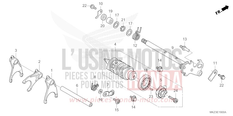 BARILLET DE SELECTION de CBR600RR GRAND PRIX RED (R380) de 2024