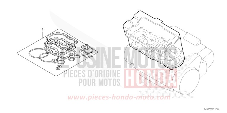 TROUSSE DE JOINT A de CBR600RR GRAND PRIX RED (R380) de 2024