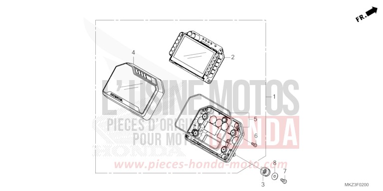 COMPTEUR de CBR600RR GRAND PRIX RED (R380) de 2024
