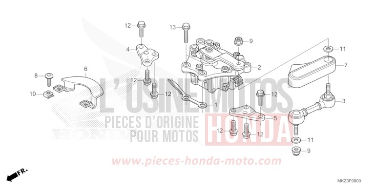 AMORTIS. DIRECTION de CBR600RR GRAND PRIX RED (R380) de 2024