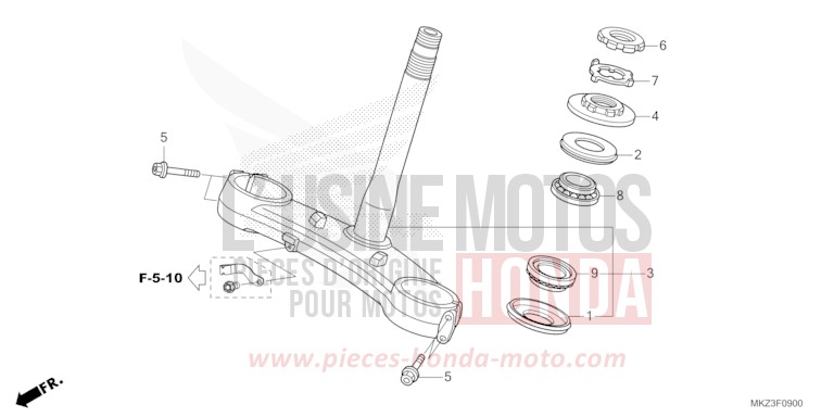 TIGE DE DIRECTION de CBR600RR GRAND PRIX RED (R380) 2024