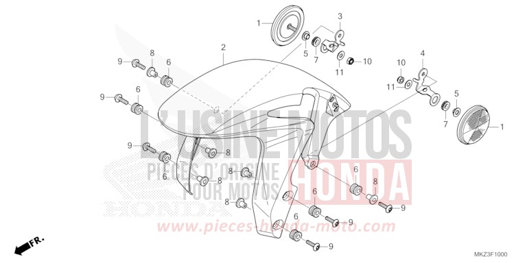 AILE AVANT de CBR600RR GRAND PRIX RED (R380) 2024