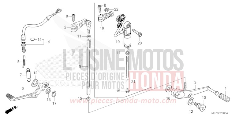 PEDALE de CBR600RR GRAND PRIX RED (R380) 2024