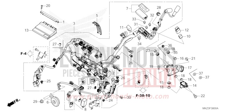 FAISCEAU DES FILS de CBR600RR GRAND PRIX RED (R380) 2024