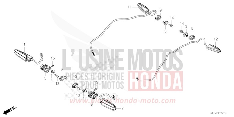 CLIGNOTANT (CBR650RA/CBR650RAC) de CBR650R MAT GUNPOWDER BLACK METALLIC (NH436) 2024