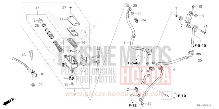 MAITRE-CYLINDRE DE FREIN AVANT CYLINDRE de REBEL SEAL SILVER METALLIC (NHA14) 2024