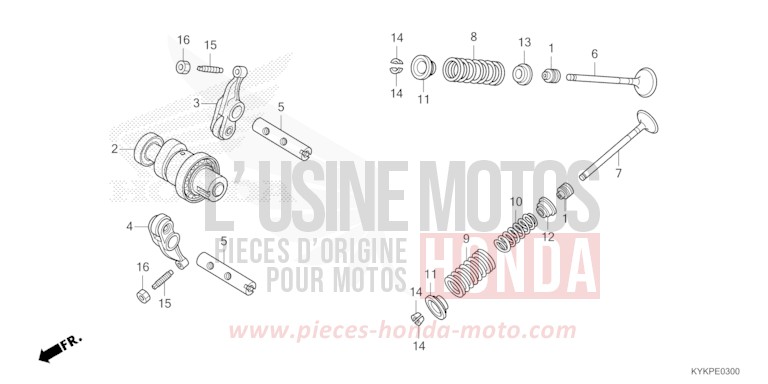 ARBRE A CAMES/SOUPAPE de CRF110F EXTREME RED (R292) 2024