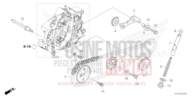 CHAINE A CAMES/TENDEUR de CRF110F EXTREME RED (R292) 2024