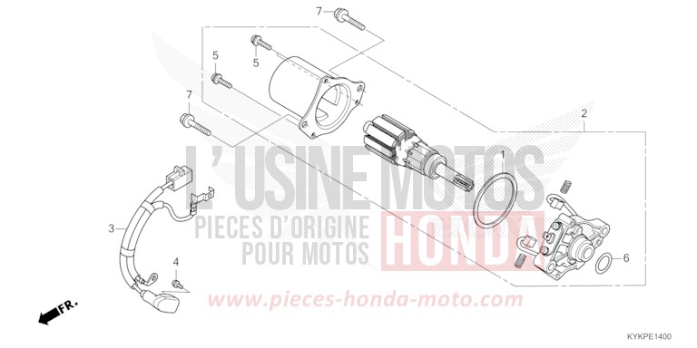 MOTEUR DE DEMARRAGE de CRF110F EXTREME RED (R292) 2024