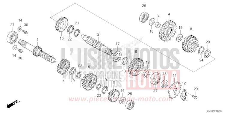 BOITE DE VITESSES de CRF110F EXTREME RED (R292) 2024