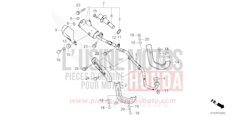 SILENCIEUX D'ECHAPPEMENT de CRF110F EXTREME RED (R292) 2024