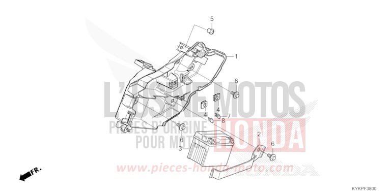 BATTERIE de CRF110F EXTREME RED (R292) 2024