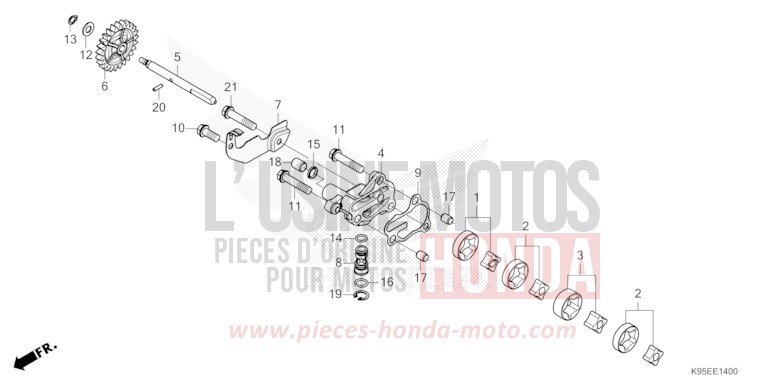 POMPE A HUILE de CRF250R EXTREME RED (R292) 2024