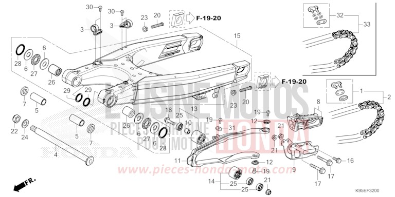 BRAS OSCILLANT de CRF250R EXTREME RED (R292) 2024