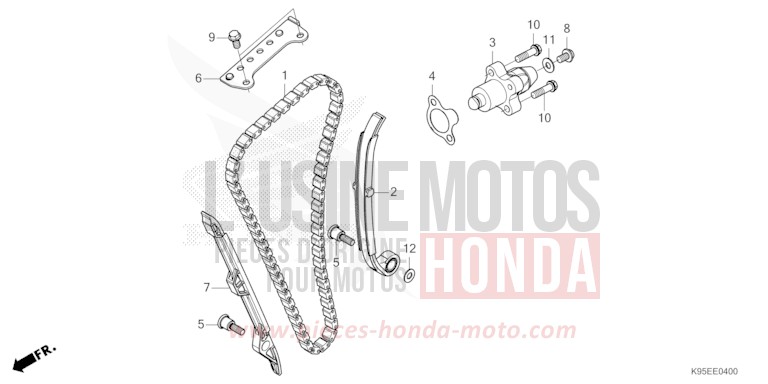 CHAINE A CAMES/TENDEUR de CRF250RX EXTREME RED (R292) de 2024