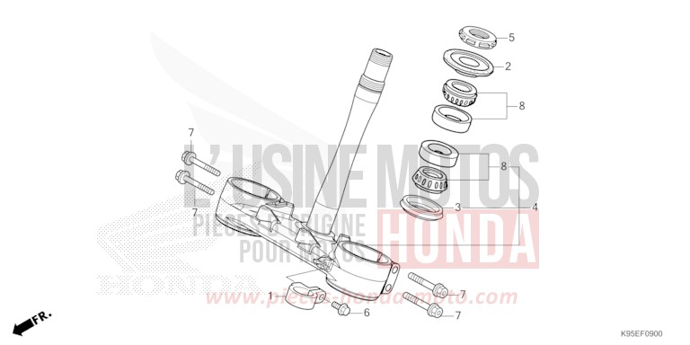 TIGE DE DIRECTION de CRF250RX EXTREME RED (R292) de 2024