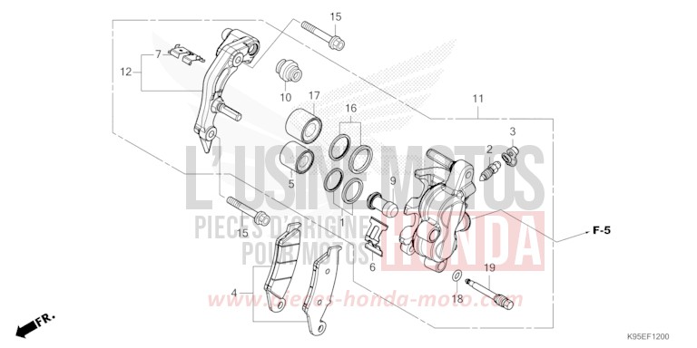 ETRIER DE FREIN AVANT de CRF250RX EXTREME RED (R292) de 2024