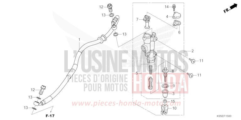 REAR BRAKE MASTER CYLINDER de CRF250RX EXTREME RED (R292) de 2024