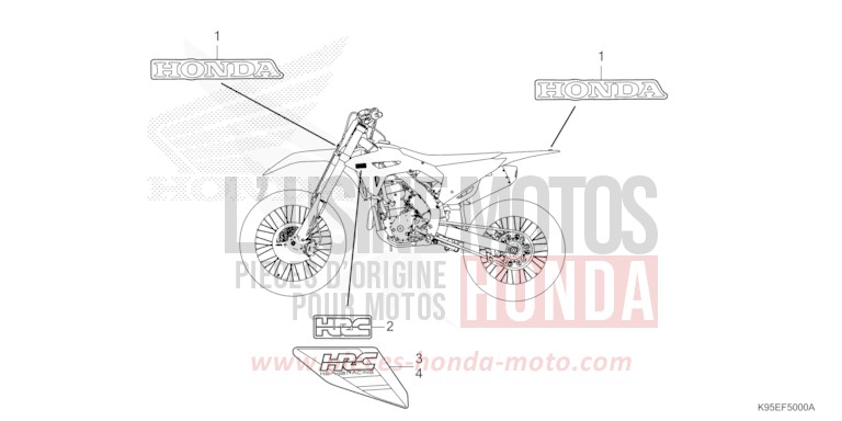 MARQUE de CRF250RX EXTREME RED (R292) de 2024