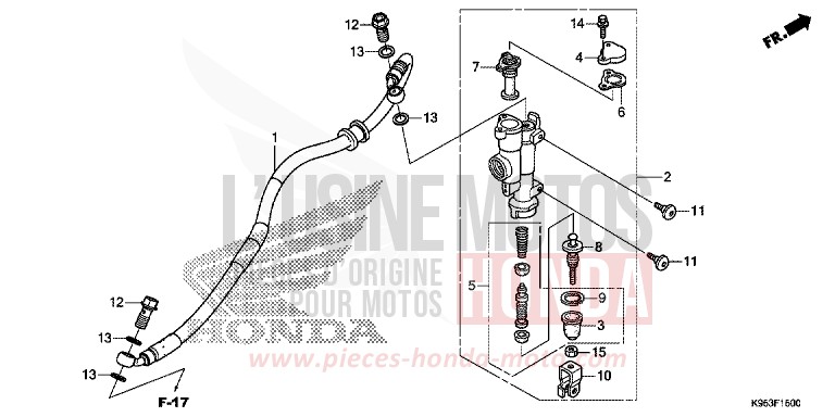 REAR BRAKE MASTER CYLINDER de CRF250RX EXTREME RED (R292) de 2019