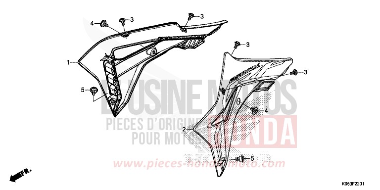 BOUCLIER DE RADIATEUR (CRF250RX) de CRF250RX EXTREME RED (R292) de 2019