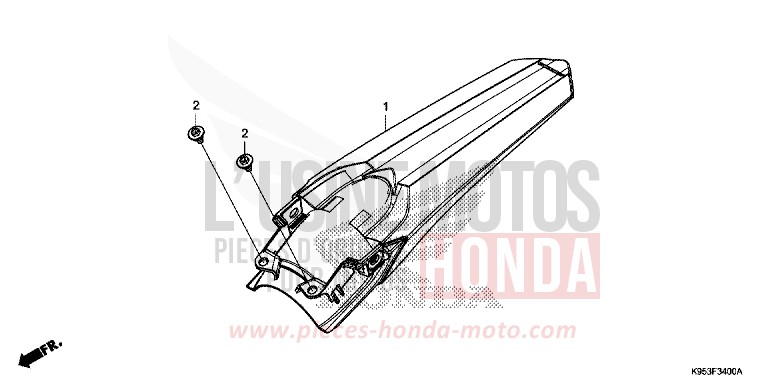 GARDE-BOUE ARRIERE de CRF250RX EXTREME RED (R292) de 2019