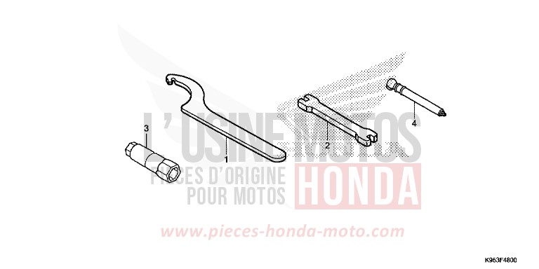 OUTILS de CRF250RX EXTREME RED (R292) de 2019