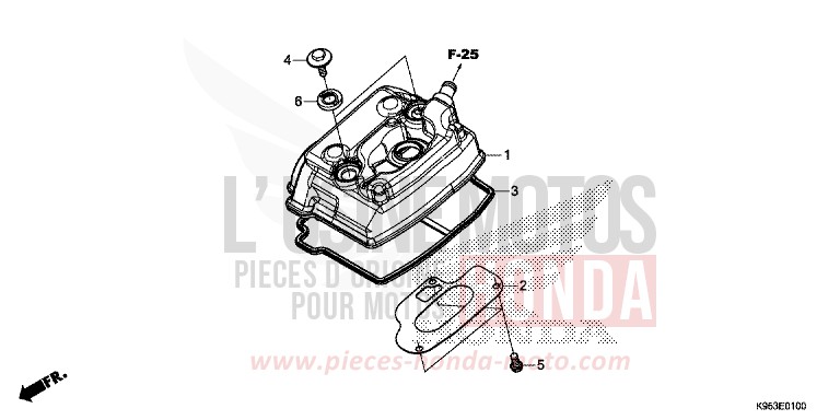 COUVERCLE DE CULASSE de CRF250RX EXTREME RED (R292) de 2020
