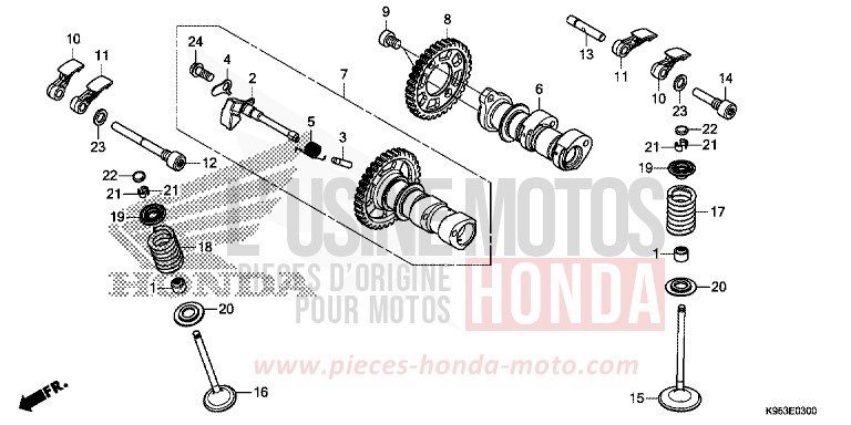 ARBRE A CAMES/SOUPAPE de CRF250RX EXTREME RED (R292) de 2020