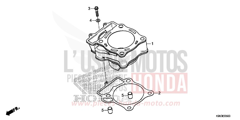CYLINDRE de CRF250RX EXTREME RED (R292) de 2020