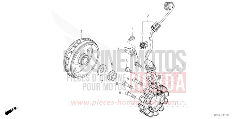 GENERATRICE de CRF250RX EXTREME RED (R292) de 2022