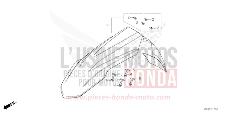 AILE AVANT de CRF250RX EXTREME RED (R292) de 2022