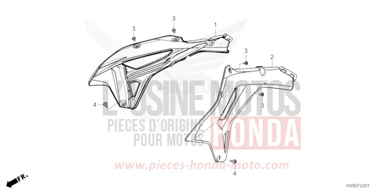 BOUCLIER DE RADIATEUR (CRF250RX) de CRF250RX EXTREME RED (R292) de 2022