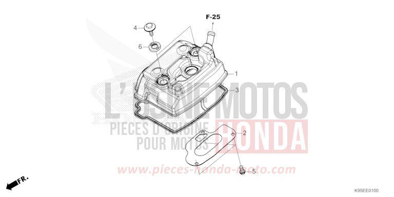 COUVERCLE DE CULASSE de CRF250RX EXTREME RED (R292) de 2023