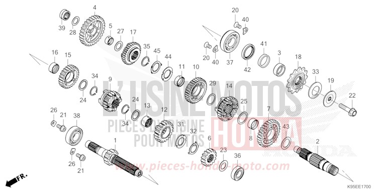 BOITE DE VITESSES de CRF250RX EXTREME RED (R292) de 2023