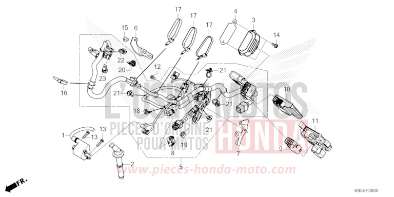FAISCEAU DES FILS de CRF250RX EXTREME RED (R292) de 2023