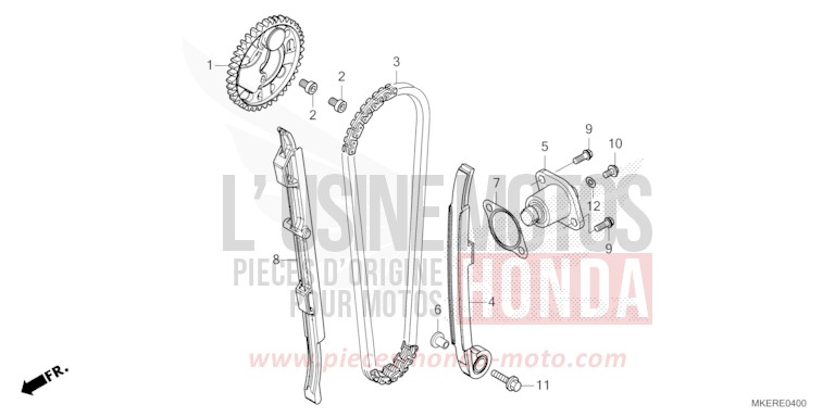 CHAINE A CAMES/TENDEUR de CRF450R EXTREME RED (R292) 2024