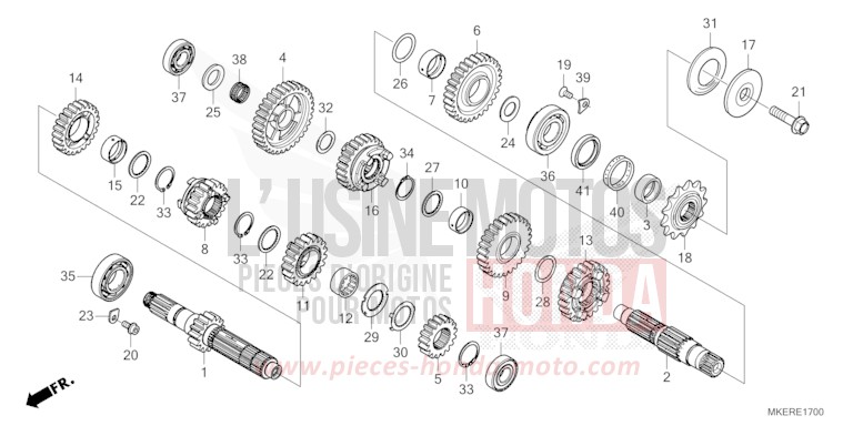 BOITE DE VITESSES de CRF450R EXTREME RED (R292) 2024