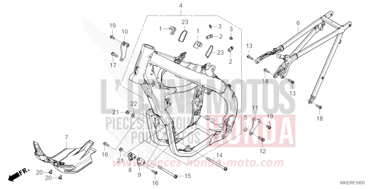 CARROSSERIE DE CHASSIS de CRF450R EXTREME RED (R292) 2024