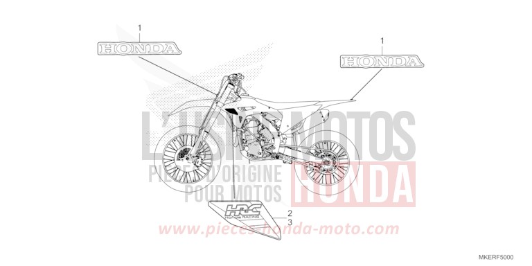 MARQUE (CRF450R/RX) de CRF450R EXTREME RED (R292) 2024