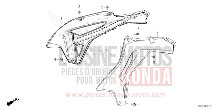 BOUCLIER DE RADIATEUR (CRF450RX) de CRF450R EXTREME RED (R292) 2024