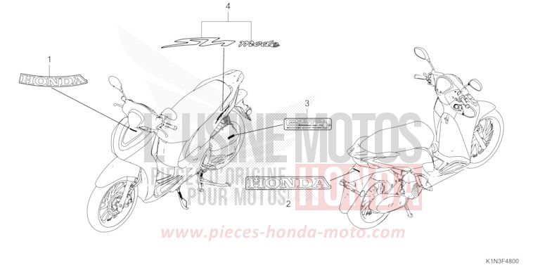 MARQUE/EMBLEME de FSH125 POSEIDON BLACK METALLIC (NHB25) 2021