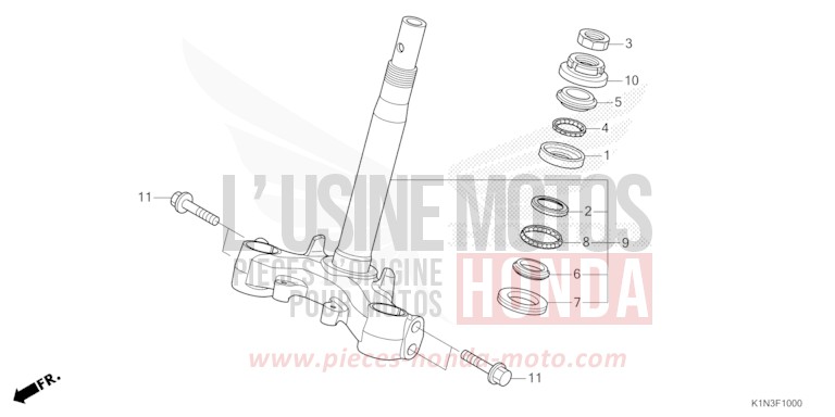 TIGE DE DIRECTION de FSH125 MAT TECHNO SILVER METALLIC (NHB18) 2024