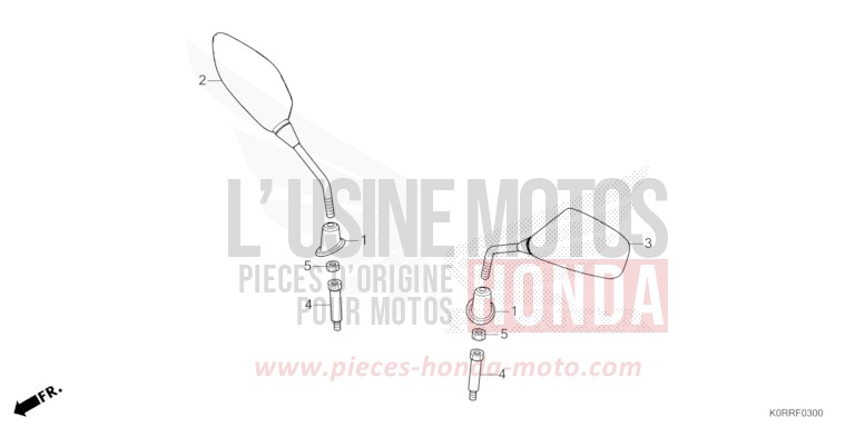 MIROIR de SH125 MAT PEARL COOL WHITE (NHB44) 2024