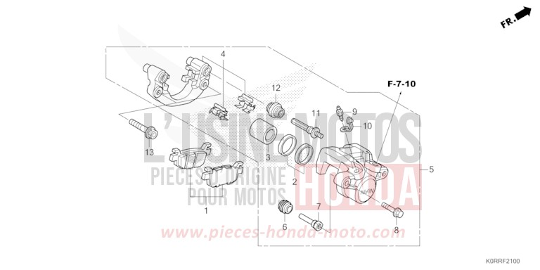 ETRIER DE FREIN ARRIERE de SH125 MAT PEARL COOL WHITE (NHB44) 2024